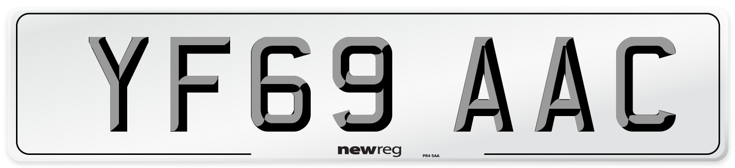 YF69 AAC Number Plate from New Reg